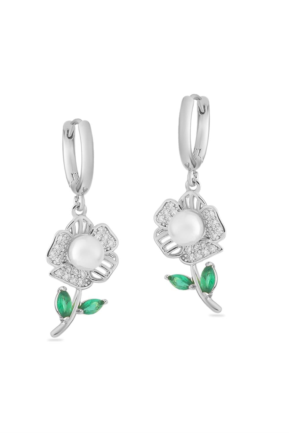 VIP Taşlı Küpe Silver