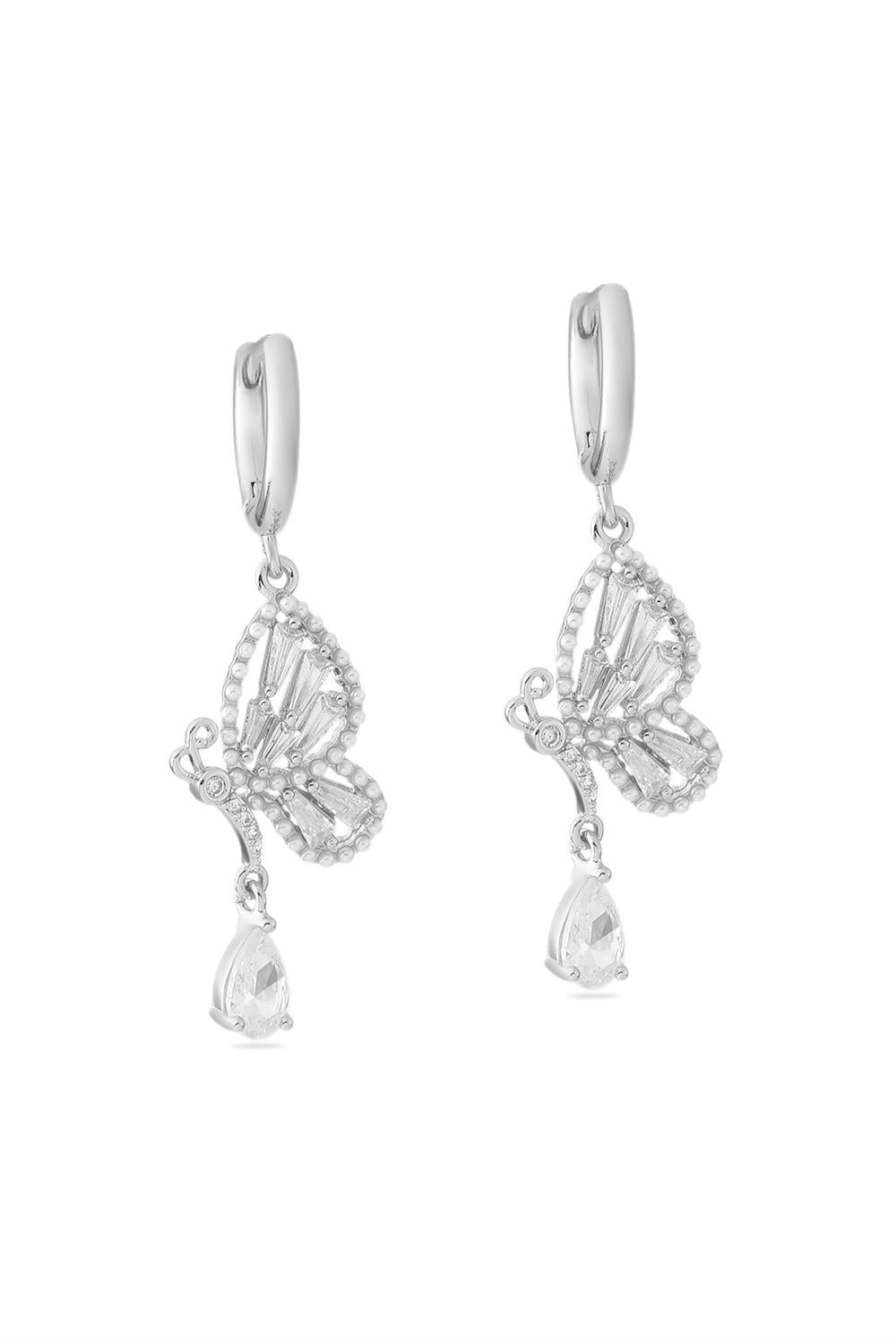 VIP Taşlı Küpe Silver