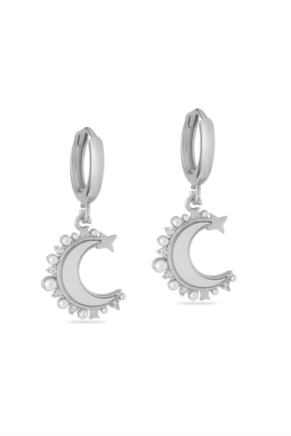VIP Taşlı Küpe Silver