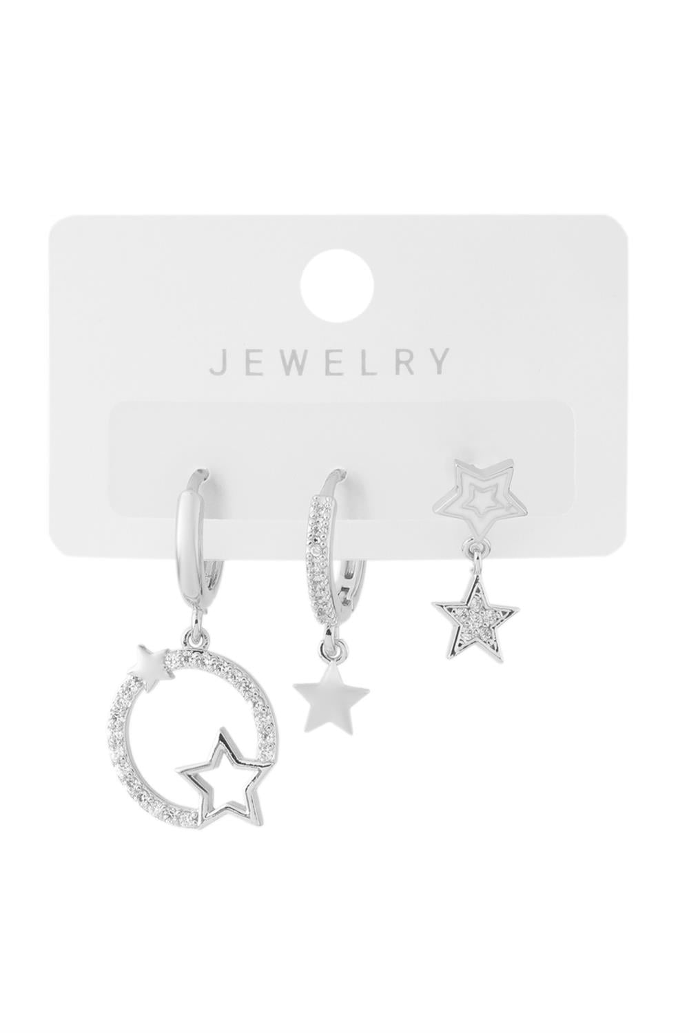 Vip Üçlü Küpe Silver