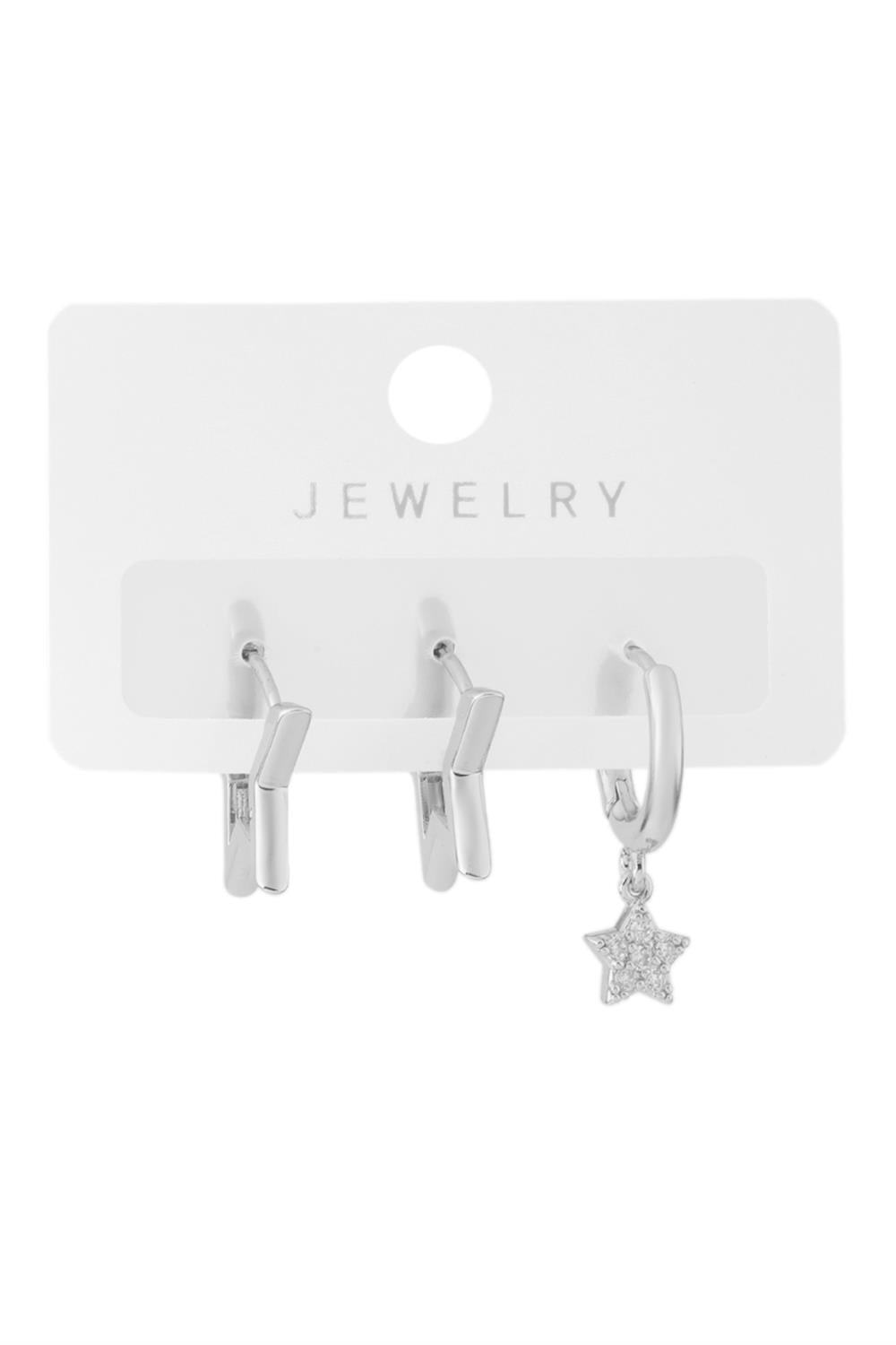 Vip Üçlü Küpe Silver