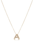 Zirkon Harf Kolye GOLD 45cm