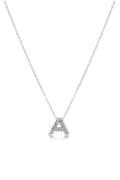 Zirkon Harf Kolye SILVER 45cm
