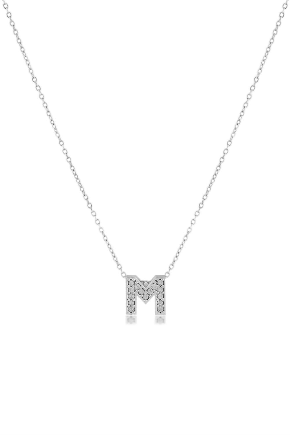 Zirkon Harf Kolye SILVER 45cm
