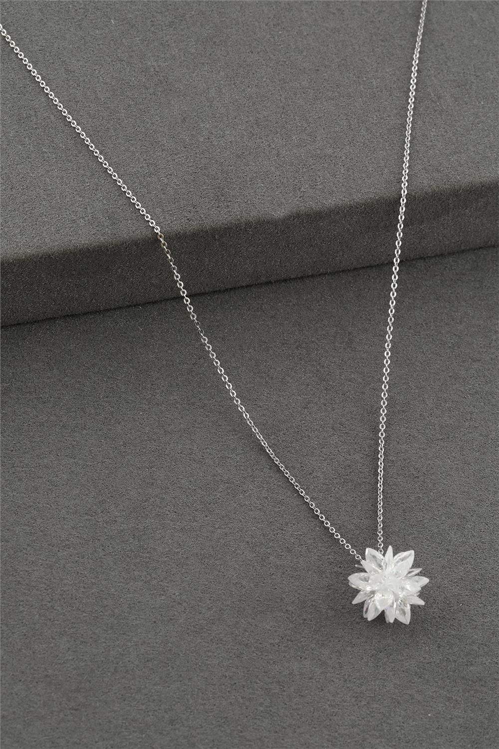Zirkon Kar Tanesi Kolye SILVER 45cm