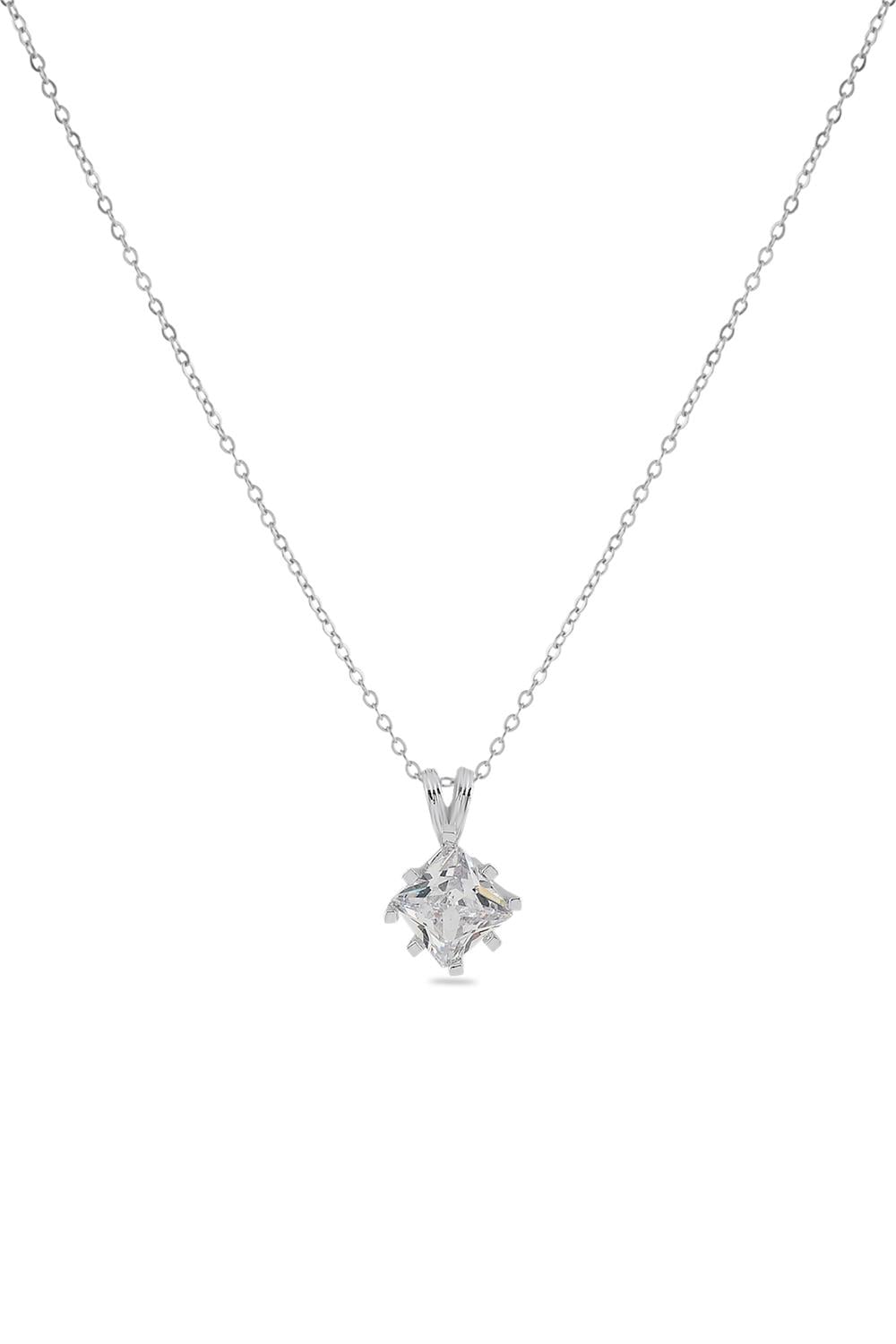 Zirkon Kolye SILVER 45 cm